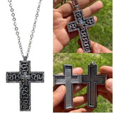 Vintage Cross Pendant Necklace with Secret Compartment Cross Necklace 3D Printed Charm Jewelry Necklace for Women Men