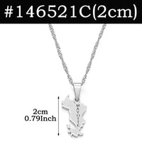 Anniyo Small Mayotte Pendant Necklaces for Women Girls Mamoudzou Mahore Jewelry #146521