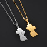 Anniyo Guyana-My Native Land 592 Pendant Necklaces Women Girls Stainless Steel Ethnic Jewelry  #532662