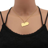 2024 New fashion stainless steel Yemen map and City necklace for men and women geometric titanium steel pendant ethnic style cla