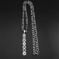 Yoga 7 Chakra Birth Flower Pendant Necklace for Women Men Stainless Steel Gold Silver Color Reiki Healing Amulet Jewelry Gift