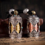 Retro Six Character Buddhist Sutras Scripture Barrel Pendant Women Jewelry Trendy Men Amulet Necklace Male Female Accessories