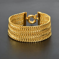 Dubai Copper Link Chain Bracelets for Unisex 18K Gold Plated Wristband Miami Curb Punk Classic Hand Jewellery Party Gift