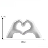 Creative Heart Hand Statue Abstract Hand Love Figurines Living Room Bedroom Modern Home Desktop Wedding Decoration