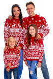 New Spring Autumn Knitted Pullover Top Long Sleeve Base Layer Round Neck Parent-Child Sweater Christmas Elements Pulover Top