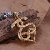 Stainless Steel Vikings Twin Snake Necklace Men's Punk Hip Hop Gold Steel Color Handmade Pendant Animal Serpent Jewelry Gift