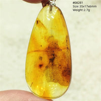 Natural Insect Amber Water Drop Pendant Flower Yellow Amber Insect Necklace Baltic Women Men Jewelry Stone AAAAAAA