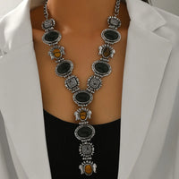 Bohemian Imitation Stone Metal Pendant Necklace To Wear on Vacation Stage and Music Festival Fashion Jewelry Hot Sale Party Gift