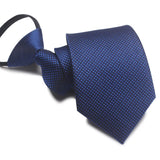 Zipper Ties For Men Women Striped Mens Tie For Business Wedding Skinny Neck Tie Casual Slim Blue deep Light navy blue Necktie