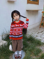 Family Christmas Sweater 2024 New Women Men Couples Matching Clothes Soft Warm Knitwear Jacquard Pullover Top Xmas Look Jumpers