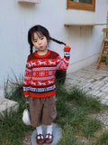 Family Christmas Sweater 2024 New Women Men Couples Matching Clothes Soft Warm Knitwear Jacquard Pullover Top Xmas Look Jumpers