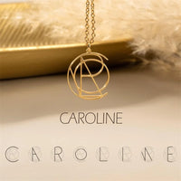 Personalized Logo Name Necklace Custom Monogram Pendant Unique Minimalist Design Name Necklace for Women Anniversary Gift