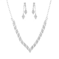 1Set Geometric Rhinestone Necklace Earrings Bracelet Kit Wedding Bride Jewelry Set Simple Tassel Sparkling Jewelry Set Gifts