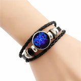 Twelve constellations bracelet female luminous retro leather bracelet male student Korean style fashion simple luminous bracelet