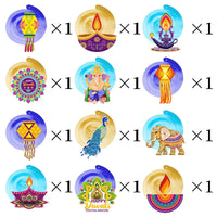 12Pcs/Pack Happy Diwali Party Spiral Banner Swirl Hanging Garland for India Diwali Festival Theme Party Photo Props Decoration