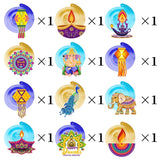 12Pcs/Pack Happy Diwali Party Spiral Banner Swirl Hanging Garland for India Diwali Festival Theme Party Photo Props Decoration