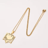 2024 New fashion stainless steel Albanian eagle pendant necklace temperament everything with cute animal collarbone chain access