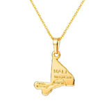 Multiple Countries Map Pendant Necklaces for Woman Man Gold Color IN USA HT ML MU CM PL UAE Africa CZ Map Unisex Jewelry Gift