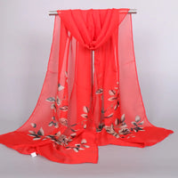 Indian Style New Chiffon Scarves Women Breathable Thin Simulation Silk Scarf Ladies Shawl And Wraps Women Printing Hijab Stole