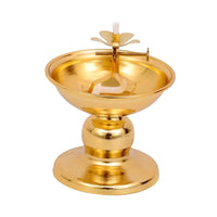 Ghee Lamp Holder Oil Lamp Dish Dimmable Buddhist Alloy Butter Lamp Holder for Living Room Home Desktop Decoration Ornament
