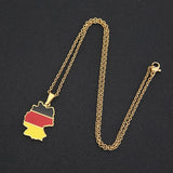 2024 new fashion stainless just Germany map map pendant necklace temperament everything collarbone chain birthday anniversary gi