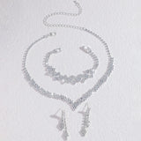 4/3 Pieces Of Wedding Season Women's Claw Chain Series Earrings, Necklaces, Bracelets, Jewelry Sets, Banquet And Holiday Gifts92