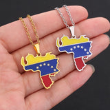 2024 New fashion stainless steel Venezuela map necklace for men and women geometric ethnic style collarbone chain anniversary sm