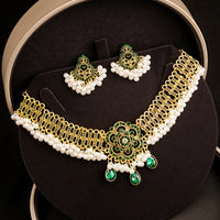 Luxury Retro Crystal Bridal Jewelry Sets for Women Ethnic Indian Gold Plated Wedding Necklace Earrings Sets Valentine's Day Gift