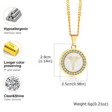 Men's Bible Verse Prayer Zircon Necklace,Stainless Steel Praying Hands Coin Medal Pendant Necklaces,Luxury Faith Jewelry Gift