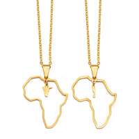 Anniyo Outline Africa Map Pendant Necklaces Jewelry With Namibia,Saint Kitts and Nevis #001362