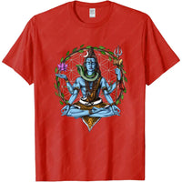 Shiva Hindu God Meditation Zen Yoga Hinduism Spiritual T-Shirt for Men Clothing Women Tees High Quality Cotton Short Sleeve Tops