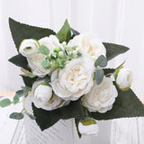 Silk Artificial Flower Rose Peony Bouque Home Decoration Bridal Holding Flower Wedding Decor Bouquet DIY Fake Flower Arrangement