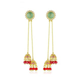 Gypsy Jewelry Retro Ethnic Indian Jhumka Crystal Small Bells Beads Drop Tassel Earrings Women Bohemian Statement Jhumki Tribal