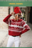 2025 Female Winter Casual Print Christmas Knitted Sweater Women O Neck Elegant Long Sleeve Pullover Autumn Lady Loose Jumper