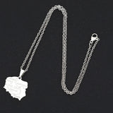 2024 new fashion stainless steel Polish map pendant necklace temperament everything collarbone chain birthday anniversary gift