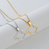 Anniyo Outline Spain Mallorca Map Pendant Necklaces Stainless Steel Spanish Jewelry #502562