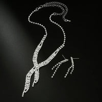 Ladies' Fashion Design Geometric Tassel Series Set Necklace Earrings Jewelry Set Suitable for Wedding, Party, Festival Gifts