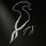 Ladies' Fashion Design Geometric Tassel Series Set Necklace Earrings Jewelry Set Suitable for Wedding, Party, Festival Gifts