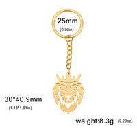 2024 New fashion cut titanium steel chain keychain Lion King Pendant Hip Hop punk style stainless steel animal keychain