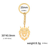 2024 New fashion cut titanium steel chain keychain Lion King Pendant Hip Hop punk style stainless steel animal keychain