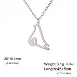 Jeshayuan Iranian Farsi God Necklace for Women Persian Calligraphy Love Pendant Mythology Symbol Amulet Stainless Steel Jewelry