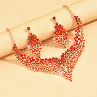 3PC Women's Fashion Star Leaf Dot Necklace Earrings Jewelry Set Wedding Banquet Party Holiday Gift 8884