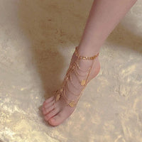 Bohemian Multi-layered Tassel Pendant Alloy Ankle Chain Banquet Ladies' Foot Chain