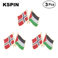 Denmark & Pakistan Flag Lapel Pin Friendship Flag Badge Flag pin 3pcs A Lot