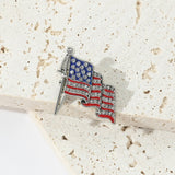 Trend American Flag Rhinestone Brooch Metal Badge Enamel Pin Jacket Jeans Lapel Pin Commemorate Jewelry Accessories Gifts