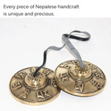 6.5cm Tibetan Bell Meditation Handcrafted Cymbal Bell Copper Crisp Sound Symbols Buddhist Temple with Bag
