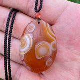 Natural Gobi Agate Pendant Alxa Eye Rock Rough Polished Energy Crystal Quartz Necklace Reiki Healing Stone Decor Gift