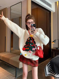 Round Neck Christmas Sweater for Women 2025 New Winter Lazy Heavy Industry Knitted Sweater