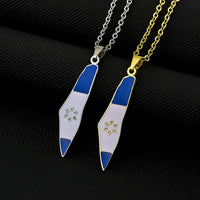2024 new fashion stainless just Israel six stars map flag pendant necklace temperament everything collarbone chain birthday anni