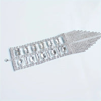 Fashion Long Tassel Rhinestone Bracelet Hand Jewelry for Women Bridal Crystal Bracelets Wedding Jewellery